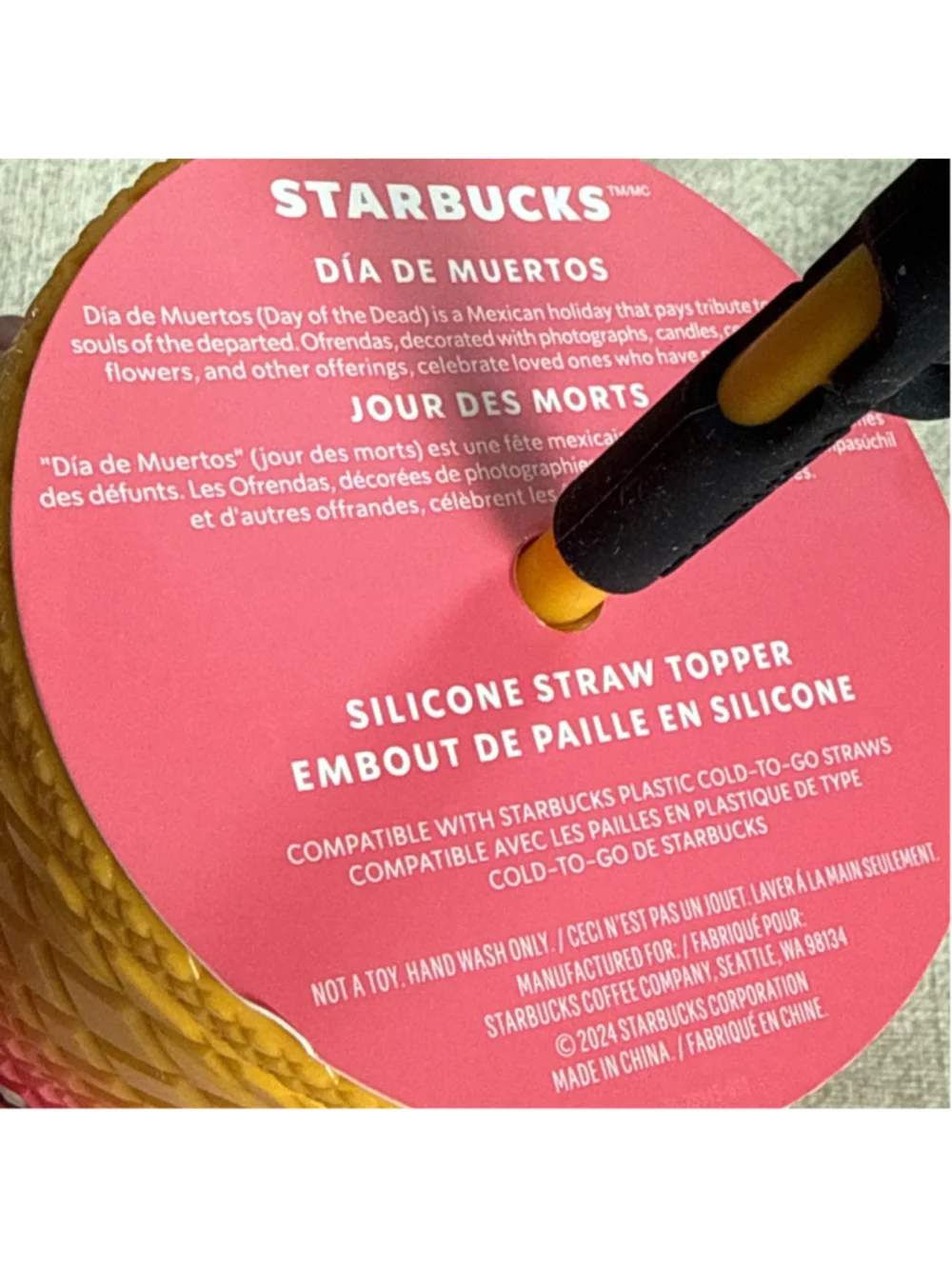 Starbucks Halloween 2024 Ombré Venti Cold Cup w/ Skull Topper EARLY RELEASE
